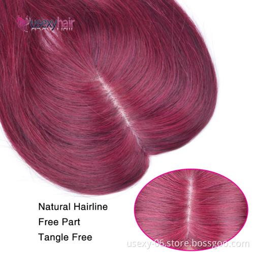 Silk Top 6*9cm Hair Topper Brazilian Virgin Human Hair Womens Toupee Hair Piece Topper for Women